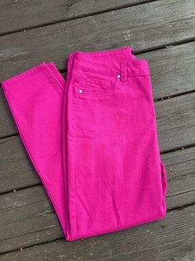 D. Jeans Hot Pink Ankle Skinny Stretch Jeans 10 Size 10 - measurements and fabr